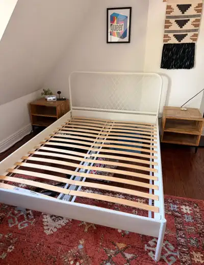 Ikea Double Bedframe - Slats/Midbeam Included - *Free Delivery, View more
