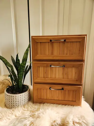 BAMBOO Drawer NIGHT STAND or STORAGE DECOR!, View more
