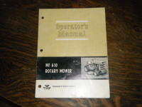 Massey 610 Rotary Mower for  10 Garden Tractor Operators Manual