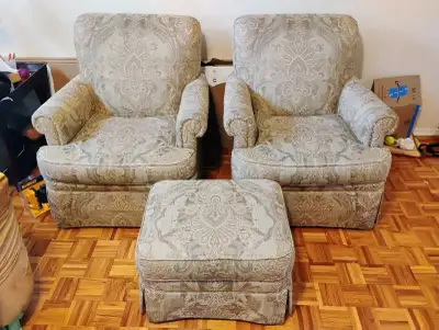 2 Arm chairs & 1 Ottoman set, View more