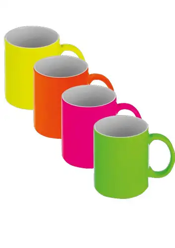 Sublimation Fluorescent 11oz mugs, Matte Finishing, View more