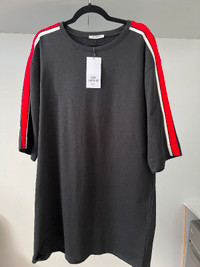 Robe Tee-Shirt - Zara - Taille L - Noir et rouge - Neuve