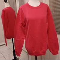 Plain Sweatshirts - Sizes S, M, L, XL (Hot Pink & Light Gray)