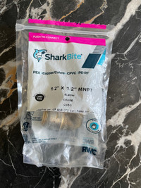 Sharkbite 1/2” push to connect brass fittings & removal tool