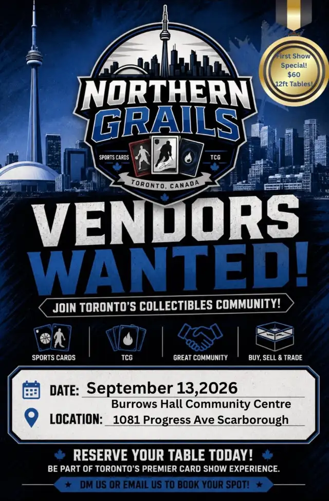 Vendors wanted Sports Card and Pokemon Show!