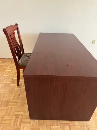 Dark Wood Office Desk with Drawers, View more