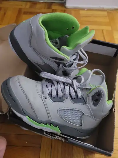 Jordan 5 green bean - kids size 13c, View more