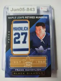 2021-22 Black Diamond Leafs Retired Numbers Gold Frank Mahovlich