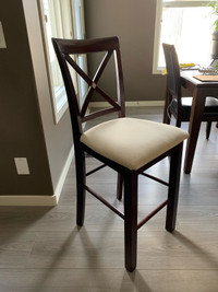 Taller Bar/Kitchen chairs and large walnut dining table