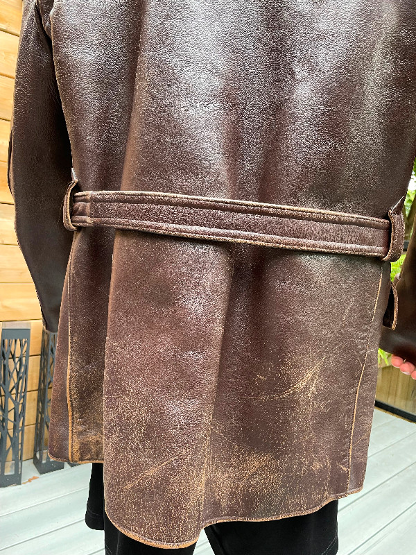 Vintage men’s Leather jacket lined Over coat 1960 1970 in Men's in City of Toronto - Image 3