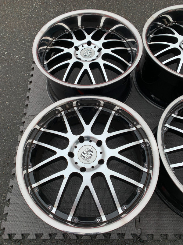 Set of NICE AfterMarket 20X8.5/10.5 Porsche rims wide Body fitmt in Tires & Rims in Delta/Surrey/Langley - Image 4