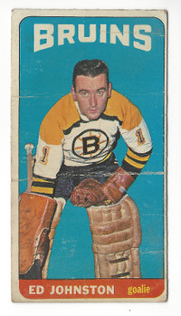 1964-65 Topps Hockey Card #21 Ed Johnston Boston Bruins Tallboy