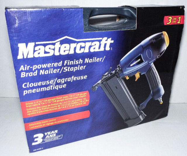 Mastercraft 3 in 1 Air powered Finish Nailer Brad Nailer Stapler