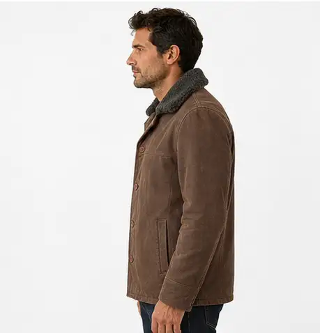 Men’s Sherpa Collar Leather Jacket in Men's in Oshawa / Durham Region - Image 4