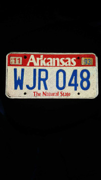Arkansas License Plate