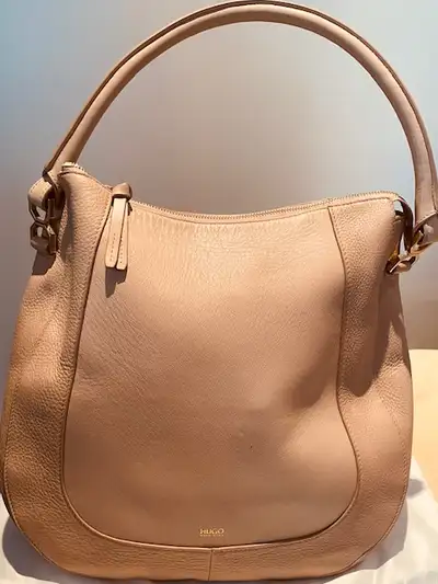 Hugo Boss pink leather bag