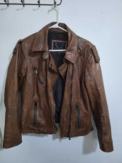 100% leather, women's leather jacket /Manteau de cuir, View more