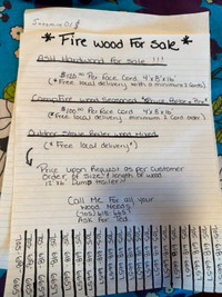 * Fire Wood For Sale *