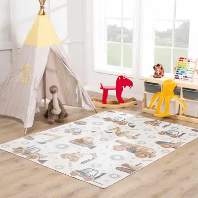 7x9 Washable Rug Truck Construction Area Rug, View more