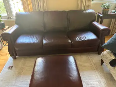 Natuzzi Genuine Leather Sofa – Rich Brown – Excellent Condition, View more