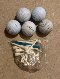 5 Golf Balls and 15 Tees White Pinnacle 3 Plus 8 Equipment