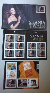 Canadian Country Artists Shania Twain Collectible Stamps