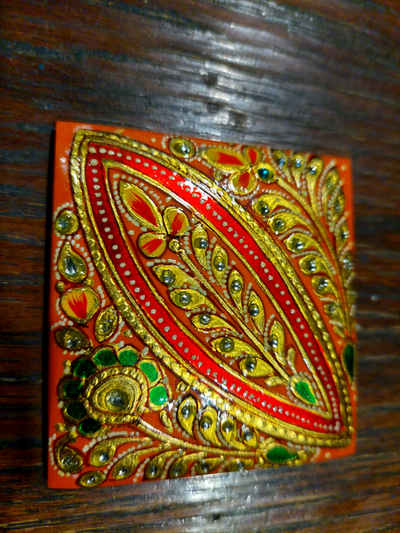 Hand painted red coral, View more