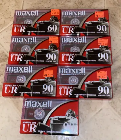 Maxell UR-90/60 Min Normal Bias IEC Type I Blank Audio Cassettes, View more