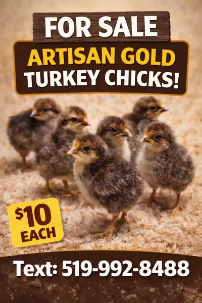 Artisan Gold Turkey Chicks for Sale Healthy Artisan Gold turkey chicks available for $10 each. These...