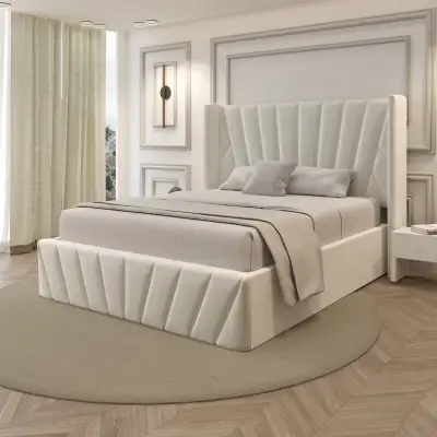 Ivory Storage Bed Frame - Queen Size, View more