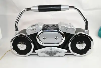 Take a ride down memory lane with the Harley Davidson Boombox! Packed with AM/FM stereo, cassette pl...