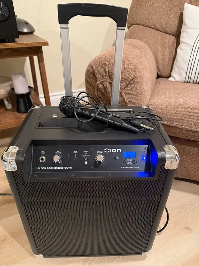 ION Karaoke, PA and radio tuner with microphone