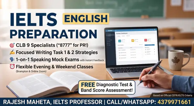 IELTS Coaching Brampton | Target Band CLB for PR | Rajesh Maheta