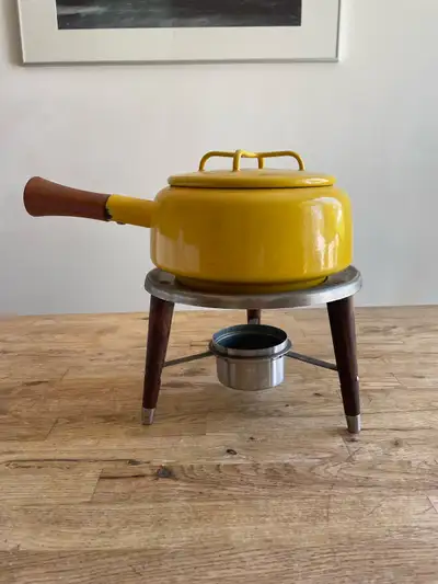 Beautiful Dansk Fondue Pot with Teak Stand, View more