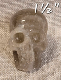 Crâne Skullis 1½" Quartz fumé. Smokey quartz mini skull.