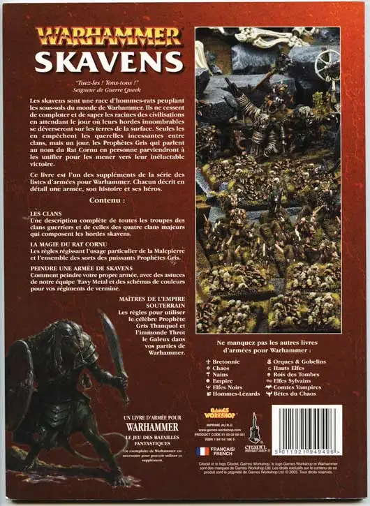 Warhammer Skaven - Games Workshop Codex FRENCH in Toys & Games in City of Toronto - Image 3