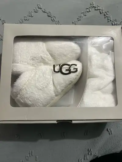 Ugg baby shoes and blanket, View more