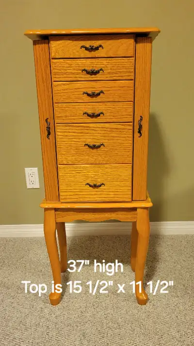 Solid Oak Jewelry Case For Sale, View more