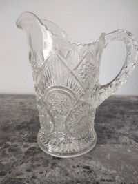 Vintage cut glass water jug 