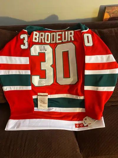 Martin Brodeur signed retro Devils jersey with COA, View more