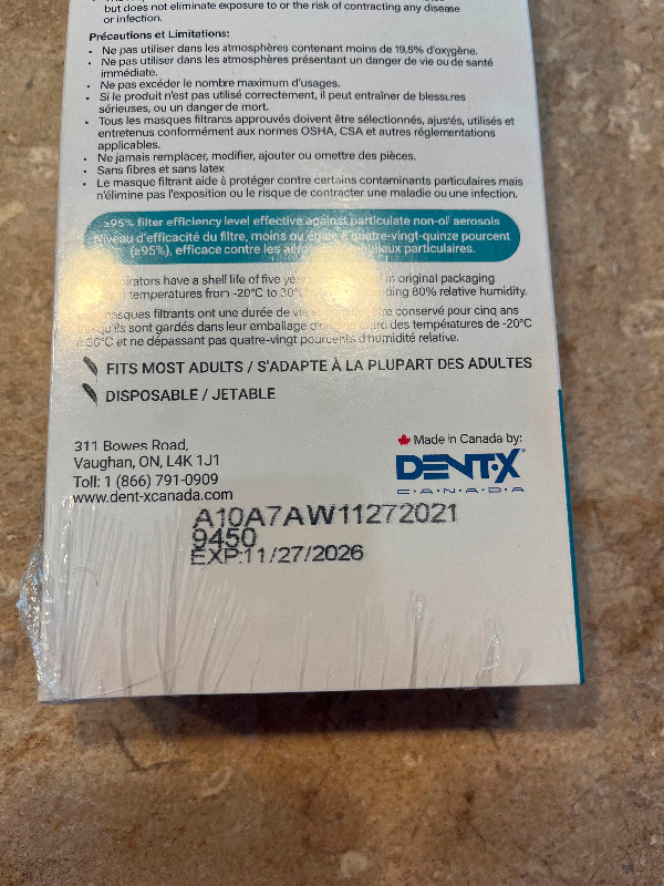 Brand New, Sealed Dent-X FN-N95 - 510 3D Masks - Kemptville in Health & Special Needs in Ottawa - Image 2