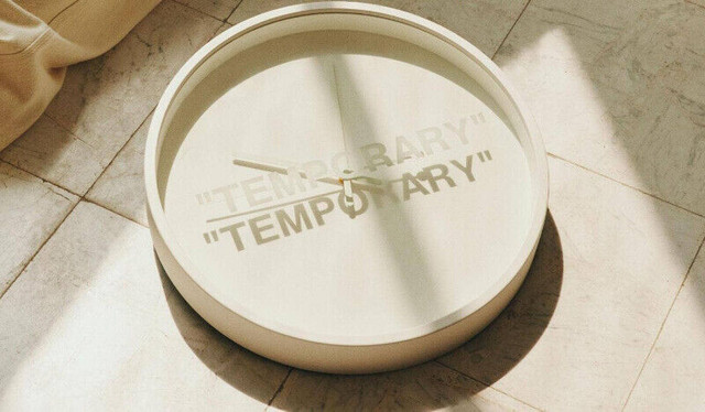 OFF-WHITE Virgil Abloh x IKEA MARKERAD "TEMPORARY" Clock NEW in Home Décor & Accents in Calgary