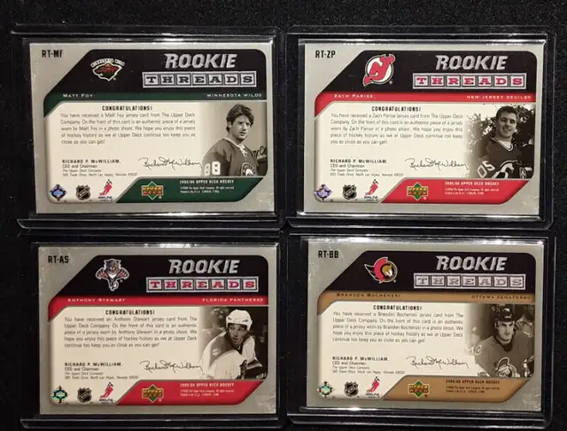 HOCKEY CARDS - 05/06 ROOKIE THREADS JERSEY CARDS in Arts & Collectibles in Markham / York Region - Image 4