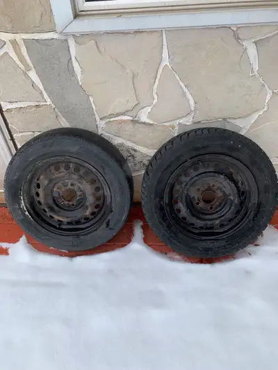 $10 for both. Tires are bad and need to be replaced. Price is for the steel rims... See more