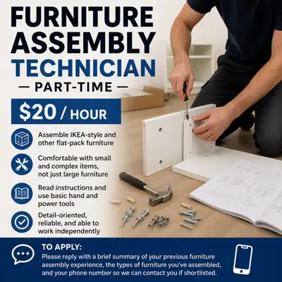 Furniture Assembly Technician – Part-Time, View more