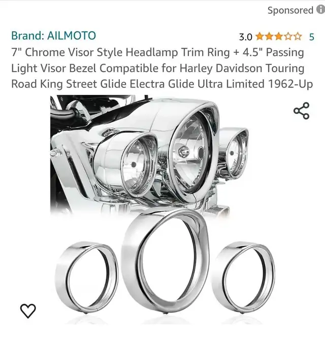 Motorcycle Headlight Trim Bezel in Other in Mississauga / Peel Region - Image 2