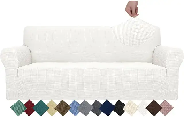 NEW Loveseat, White, AUJOY Cover Stretch 1-Piece Slipcover for 2 dans Autre dans London - Image 3
