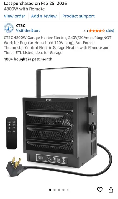 4800W CTSC Garage Electric Heater, View more