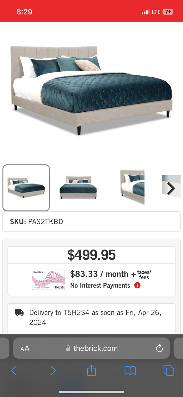 New king size bed- The Brick in Beds & Mattresses in Calgary