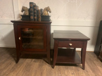Matching wine cabinet and side table